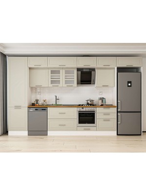 Alvinka 410X240 cm Mbr_c Mutfak Dolabı Beyaz Kumtaşı MBB-E90B60S60-3