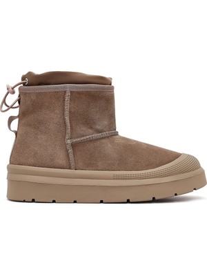 Derimod Kadın Pudra Kalın Tabanlı Süet Deri Teddy Bot 25WFD405310