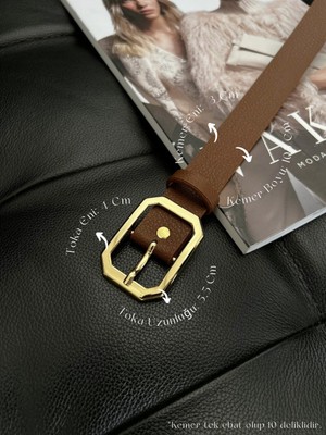 Fiori Köşeli Toka Kadın Kemeri, Pantolon Kemeri, Ceket Kemeri, Elbise Kemeri