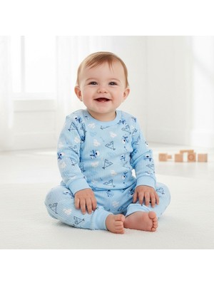 Sebi Bebe Kızıldereli Ayıcık Pijama Takımı 9146