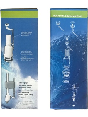 MegaVitrin Veravit Vera Basmalı Tek Kademeli Klozet Rezervuar Iç Takımı - Alttan Girişli Üniversal Set