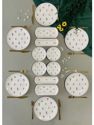 Hooly Home Pastel Bahçe Model 6 Kişilik 14 Parça Kahvaltı Takımı