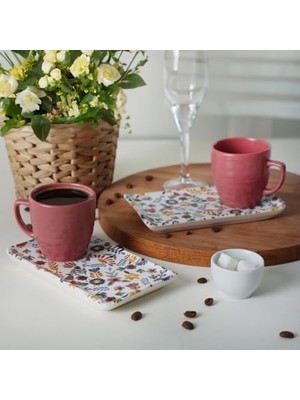Karokstore Springtime Doğaltaş Kahve Sunum Seti 4 Parça 2 Kişilik 19558