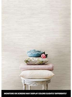 Karokstore NUS2875 Krem Çim Örgüsü Soy ve Yapıştır Duvar Kağıdı, Nötr