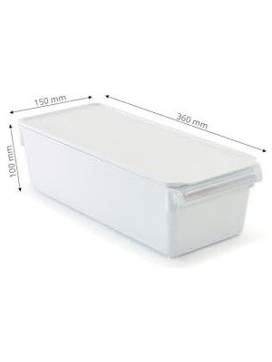 Karokstore Kapaklı Banyo Mutfak Düzenleyici Raf Ps 360 * 150 * 100 mm Beyaz M-E27-20-01K
