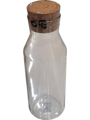 Karokstore 365+ Şeffaf Camdan Sürahi; Mantar Tıpa Ile; (1 L)