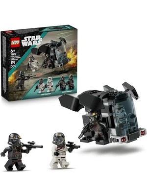 Karokstore Death Trooper ve Night Trooper Savaş Paketi 75412-6 Yaş ve Üzeri Kız ve Erkek Çocuklar Için 4 Minifigür Içeren Yaratıcı Oyuncak Yapım Seti, Doğum Günü Hediyesi Fikri (119 Parça)
