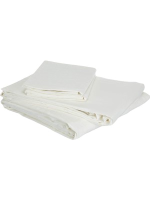 Karokstore Diana Düz %100 Pamuk Pamuk Diana Çift Kişilik Nevresim Takımı, Beyaz, Çift Kişilik