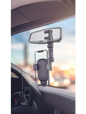 Karokstore Dikiz Aynası Araç Cep Telefonu Tutucu, 360 Derece Dönebilen Dikiz Aynası Cep Telefonu Tutucu, Araba, Çalışma Masası, Yatak Için Çok Fonksiyonlu Cep Telefonu Tutucu 0599