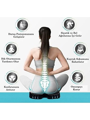 Karokstore Ortopedik Oturma Minderi Visko Cocix Elastik Minder Basur Minderi Oturma Simidi Yastığı Hemoroid Yastık,, Siyah, Standart