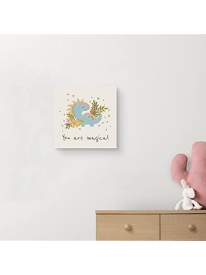 Karokstore Stili Dinozor Karakter Tasarımlı Kanvas