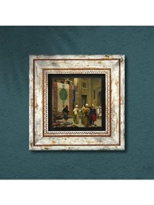 Karokstore Göreme Halı Tüccarı Taş Duvar Tablosu - Çerçeveli Taş Tablo - Dekoratif Duvar Sanatı - Modern Ev ve Ofis Duvar Dekoru T1-20