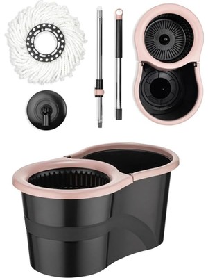 Karokstore 360 Derece Dönebilen Döner Başlıklı Smart Mop Kova Paspas Seti | Pratik Temizlik Mop Kova Paspas Seti