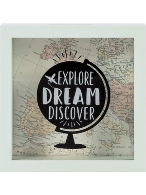 Karokstore Prinz Explore Money Savings Yetişkinler Için Kumbara, Çocuklar Için Tasarruf Kutusu Değiştirme Kavanozu, 15,8 cm x 15,5 cm Ahşap Gölge Kutusu, Açık Yeşil