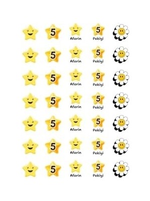 Karokstore Öğrenci Değerlendirme Amaçlı Şekilli Sticker Seti, 525 Adet