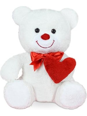 Karokstore Özgüner Oyuncak Sevimli Kalpli Ayıcık,pelüş Ayıcık,doldurulabilir Pelüş Hayvan,,sevgililer Günü,kalpli Ayıcık,rengarenk Ayıcık, (Beyaz)