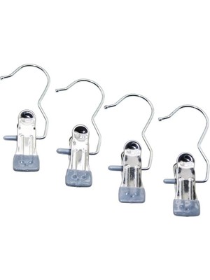 Karokstore 4 Pcs Kıskaçlı Taşınabilir Çok Amaçlı Tekli - Metal Askı Silikon Kılıf Uçlu (4172)