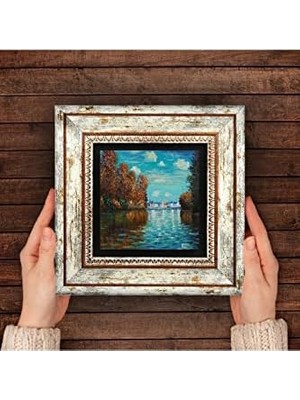 Karokstore Claude Sonbahar Taş Duvar Tablosu - Çerçeveli Taş Tablo - Dekoratif Duvar Sanatı - Modern Ev ve Ofis Duvar Dekoru T1-254