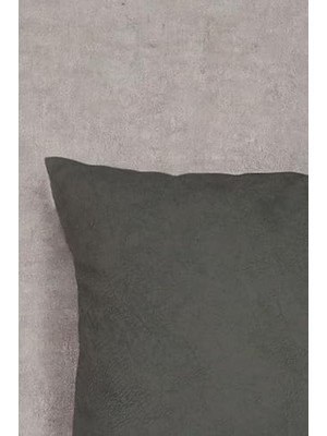 Karokstore 43X43 cm Koyu Gri Kırlent Kılıfı Dekoratif Kadifemsi Etnik INTA-702