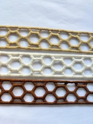 Karokstore Petek Tasarımlı Dekoratif Şerit Aksesuarı (Kahverengi)