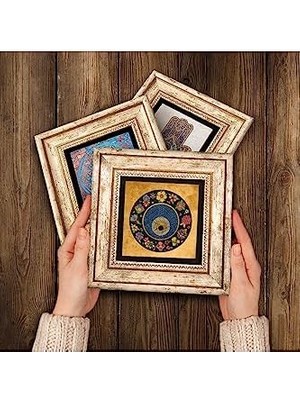 Karokstore Ayet-El Kürsi, Nazar, Bereket Duası Taş Duvar Tablosu - Çerçeveli Taş Tablo - Dekoratif Duvar Sanatı - Modern Ev ve Ofis Duvar Dekoru T3-294