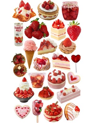 Karokstore Çilek Rüyası Tablet Telefon Laptop Bullet Journal - Suya Dayanıklı Etiket