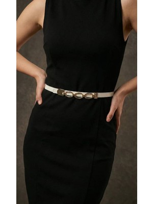 Fiori Gold Zincir Toka Detaylı Kadın Kemeri, Pantolon Kemeri,