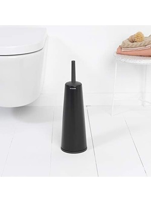 Karokstore 108587 Wc-Seti ve Fırça, Plastik, Mat Siyah, 30 x 20 x 10 cm