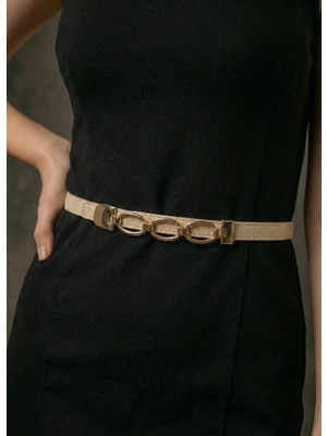 Fiori Gold Zincir Toka Detaylı Kadın Kemeri, Pantolon Kemeri,