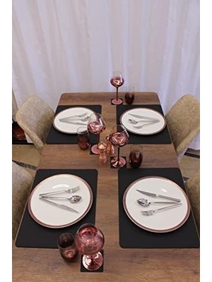 Karokstore Siyah Düz Lazer Kesim Deri Amerikan Servis 2 Adet 35X45 cm