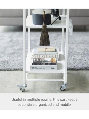 Karokstore Tekerlekli Mutfak Arabası, Alaşımlı Çelik, Beyaz, Tek Boy