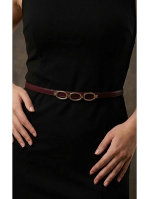 Fiori Gold Zincir Toka Detaylı Kadın Kemeri, Pantolon Kemeri,