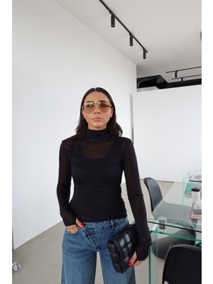 Özge Özgenç Dik Yaka Ince Atlet Bluz Ikili Takım