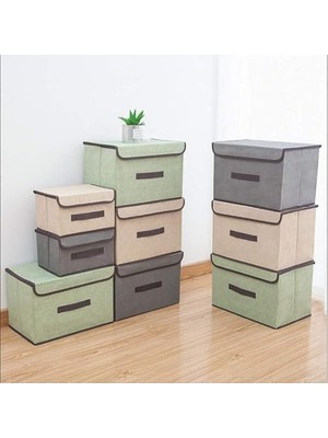 Karokstore Kapaklı Saklama Kutuları, Premium Kumaş Malzeme ile Dayanıklı ve Hafif, Büyük Boy Depolama Çözümü, Ev ve Ofis Organizasyonu Için Ideal, Storage Box ile Uyumlu