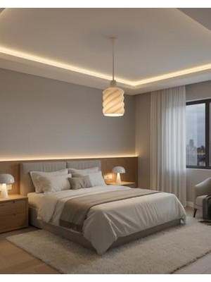 Karokstore Modern Spiral Tasarım Sarkıt Tavan Avizesi - Yüksek Kaliteli Minimalist Beyaz Sarkıt Lamba - Ev, Mutfak, Oturma Odası, Çocuk Odası Ofis ve Iş Yerleri Için Ideal Tak Kullan