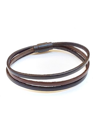 Herşey Nota Dual Tone Brown – Çift Ton Kahverengi Erkek Deri BILEKLIK-1387