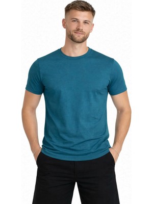Axxel Erkek Petrol Kısa Kollu T-SHIRT-D405