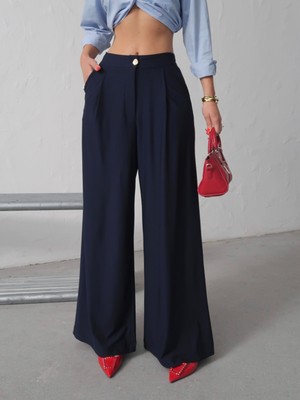 Paw Garage Kadın Lea Düğme Detaylı Palazzo Kumaş Pantolon