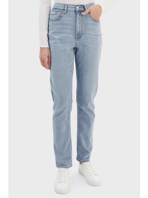 Calvin Klein Pamuklu Relaxed Fit Yüksek Bel Düz Paça Jeans LV047E618GVLJ Bayan Kot Pantolon LV047E618G Vlj