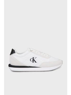 Calvin Klein Logolu Süet Detaylı Sneaker Ayakkabı YW0YW0199001W Bayan Ayakkabı YW0YW01990 01W