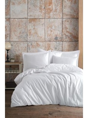 Karokstore Tek Kişilk Pamuklu Nevresim Takımı 160X220 - Beyaz
