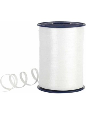 Karokstore 200 Metre Beyaz Renkli Düz Şerit Rafya 8 mm Balon Ipi Plastik Balon Süsleme Kurdelesi