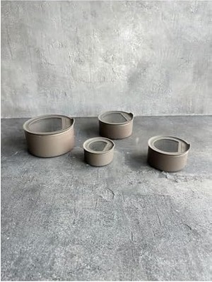 Karokstore One 4'lü Seramik Saklama Kabı Seti Gri