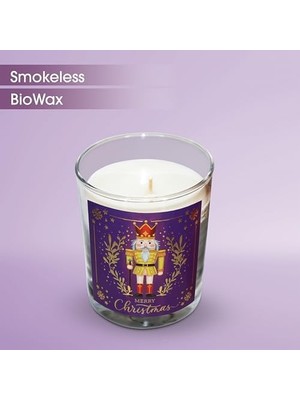 Karokstore – Kurşun Asker (Nutcracker) Tasarımlı Mum, Mor Renk Temalı, 135 G Doğal Biyo, 40 Saat Yanma Süresi, Cam Kavanoz, Şık Bristol Kutulu, Yılbaşı Koleksiyonu Hazır Hediye