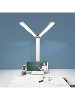 Karokstore Ev Ofis Için Beyaz Masa Lambası, 3 Aydınlatma Modlu Taşınabilir Küçük Masa Lambası, Çocuklar Için Pille Çalışan Şarj Edilebilir Masa Lambası, Okuma, Çalışma, Yurt, Beyaz