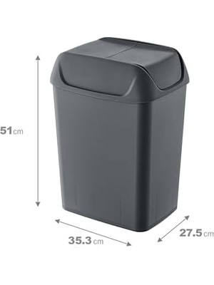 Karokstore Svingi Çöp Kutusu 20 Lt - Antrasit, Çok Amaçlı Çöp Kutusu
