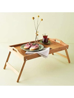 Karokstore Katlanır Ayaklı Bambu Yatak Keyif Servis Tepsisi, Ahşap Yatak Tepsisi - Rahatlık ve Şıklık: Katlanır Ayaklı Bambu Yatak Keyif Servis Tepsisi - Ahşap Yatak Tepsisi