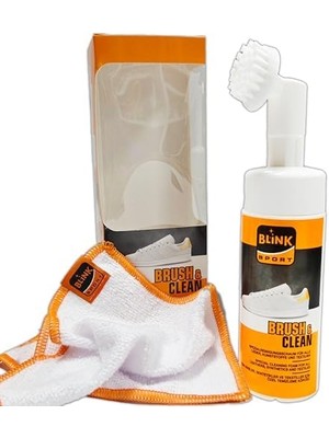 Karokstore Blink Sport Brush & Clean Ayakkabı Temizleme Köpüğü Seti, 150 Ml, Fırça ve Bez Içeren, Deri Süet Tekstil Uyumlu