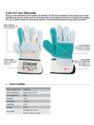 Karokstore E-110192C-SR Yanmaz Deri Iş Eldiveni