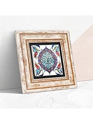 Karokstore Çini Sanatı Taş Duvar Tablosu - Çerçeveli Taş Tablo - Dekoratif Duvar Sanatı - Modern Ev ve Ofis Duvar Dekoru T1-28